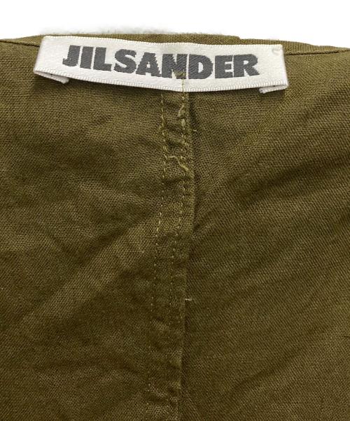 JIL SANDER（ジルサンダー）JIL SANDER (ジルサンダー) リネンノースリーブワンピース カーキ サイズ:ｆreeの古着・服飾アイテム