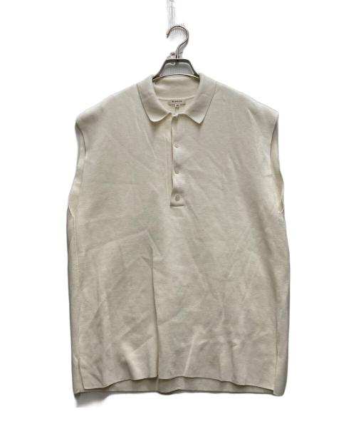 BLAMINK（ブラミンク）BLAMINK (ブラミンク) コットン14Gレギュラーノースリーブニット ホワイト サイズ:38の古着・服飾アイテム