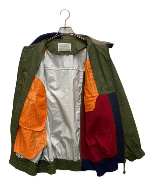 KOLOR（カラー）KOLOR (カラー) ニットドッキングジップブルゾン カーキ×ネイビー サイズ:3の古着・服飾アイテム