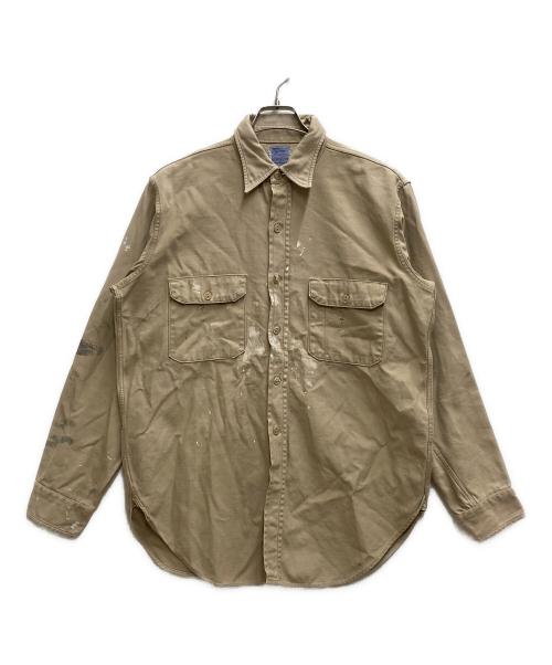 HERCULES（ヘラクレス）HERCULES (ヘラクレス) 40`Sワークチノシャツ ベージュ サイズ:Ⅼの古着・服飾アイテム