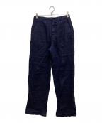 stussyステューシー）の古着「STUSSY RELAXED TROUSER TEXTURED LINEN」｜ネイビー
