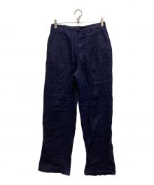 stussy（ステューシー）の古着「STUSSY RELAXED TROUSER TEXTURED LINEN」｜ネイビー