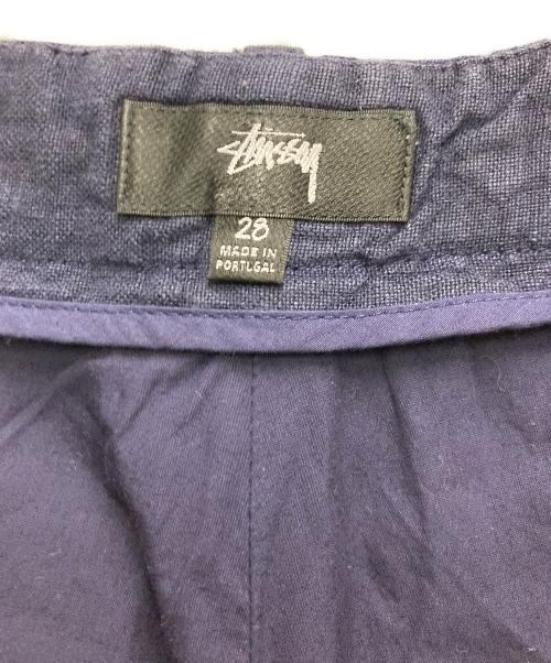 stussy（ステューシー）stussy (ステューシー) STUSSY RELAXED TROUSER TEXTURED LINEN ネイビー サイズ:71cm (W28)の古着・服飾アイテム