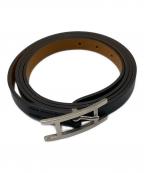 HERMESエルメス）の古着「アピ3 レザーブレスレット」｜ブラック