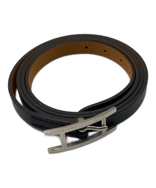 HERMES（エルメス）HERMES (エルメス) アピ3 レザーブレスレット ブラックの古着・服飾アイテム