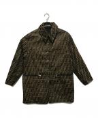 FENDI JEANSフェンディ ジーンズ）の古着「90`sズッカ柄リバーシブルコート」｜ブラウン