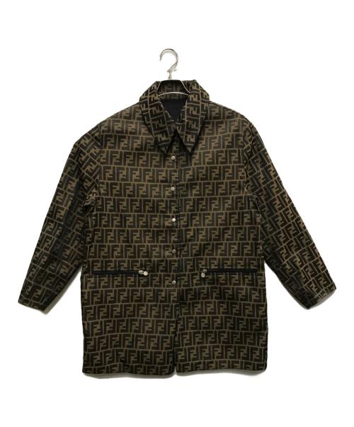 FENDI JEANS（フェンディ ジーンズ）FENDI JEANS (フェンディ ジーンズ) 90`sズッカ柄リバーシブルコート ブラウン サイズ:40の古着・服飾アイテム