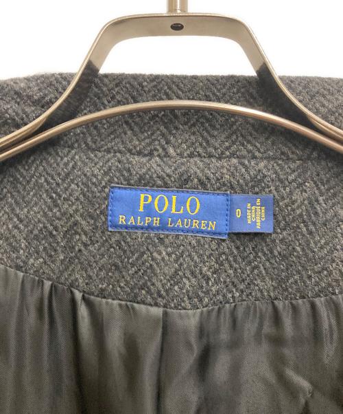 POLO RALPH LAUREN（ポロ・ラルフローレン）POLO RALPH LAUREN (ポロ・ラルフローレン) ベルテッドヘリンボーンウールコート グレーの古着・服飾アイテム