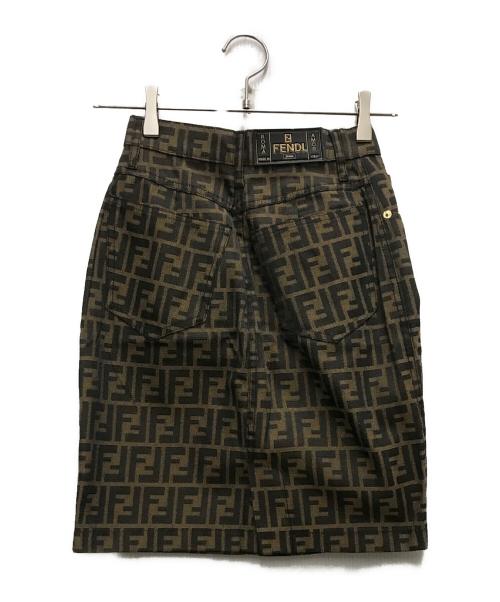 FENDI JEANS（フェンディ ジーンズ）FENDI JEANS (フェンディ ジーンズ) ズッカ柄スカート ブラウン サイズ:40の古着・服飾アイテム