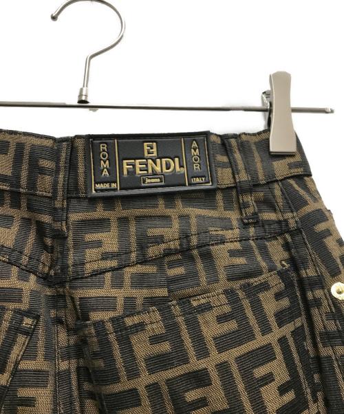 FENDI JEANS（フェンディ ジーンズ）FENDI JEANS (フェンディ ジーンズ) ズッカ柄スカート ブラウン サイズ:40の古着・服飾アイテム