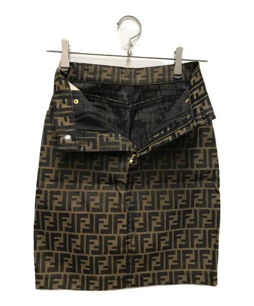 FENDI JEANS（フェンディ ジーンズ）FENDI JEANS (フェンディ ジーンズ) ズッカ柄スカート ブラウン サイズ:40の古着・服飾アイテム