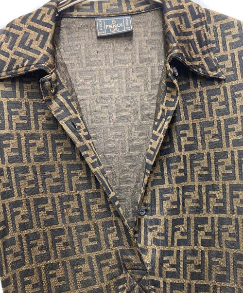 FENDI（フェンディ）FENDI (フェンディ) ズッカ柄ポロシャツワンピース ブラウン×ブラック サイズ:38の古着・服飾アイテム