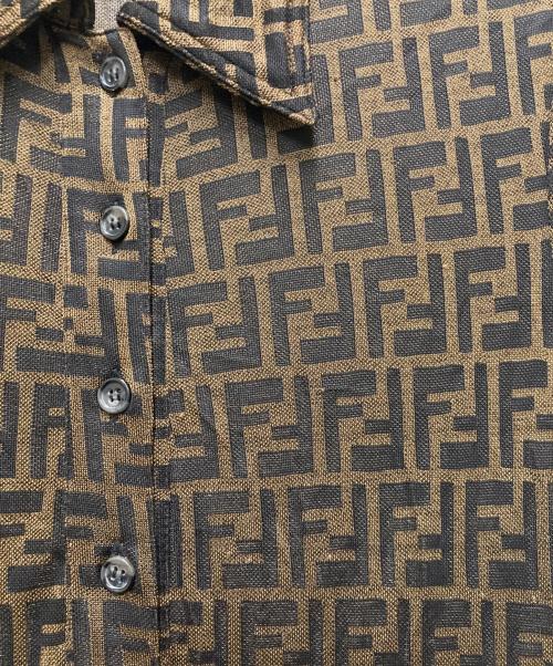 FENDI（フェンディ）FENDI (フェンディ) ズッカ柄ポロシャツワンピース ブラウン×ブラック サイズ:38の古着・服飾アイテム