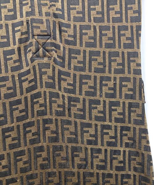 FENDI（フェンディ）FENDI (フェンディ) ズッカ柄ポロシャツワンピース ブラウン×ブラック サイズ:38の古着・服飾アイテム
