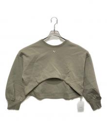 PUMA×Ameri（プーマ×アメリ）の古着「クロップド丈ロゴスウェット」｜ベージュ