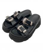 Ameriアメリ）の古着「MEDI WESTERN BUCKLE SANDALS」｜ブラック