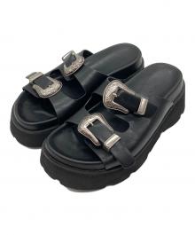 Ameri（アメリ）の古着「MEDI WESTERN BUCKLE SANDALS」｜ブラック