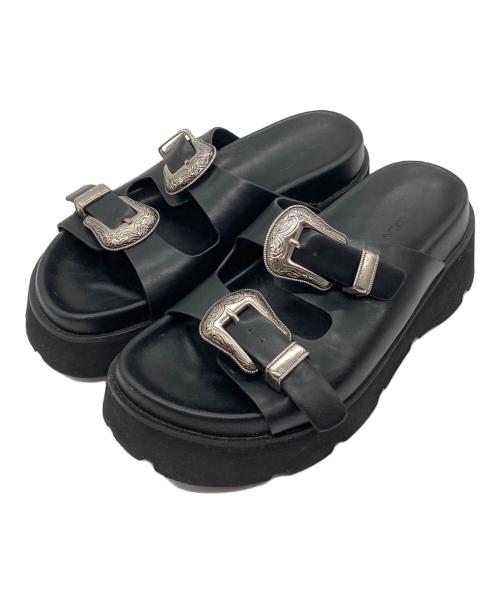 Ameri（アメリ）AMERI (アメリ) MEDI WESTERN BUCKLE SANDALS ブラック サイズ:Mの古着・服飾アイテム
