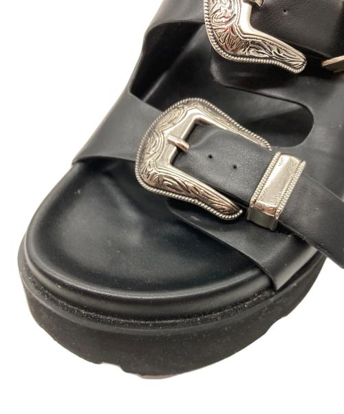 Ameri（アメリ）AMERI (アメリ) MEDI WESTERN BUCKLE SANDALS ブラック サイズ:Mの古着・服飾アイテム