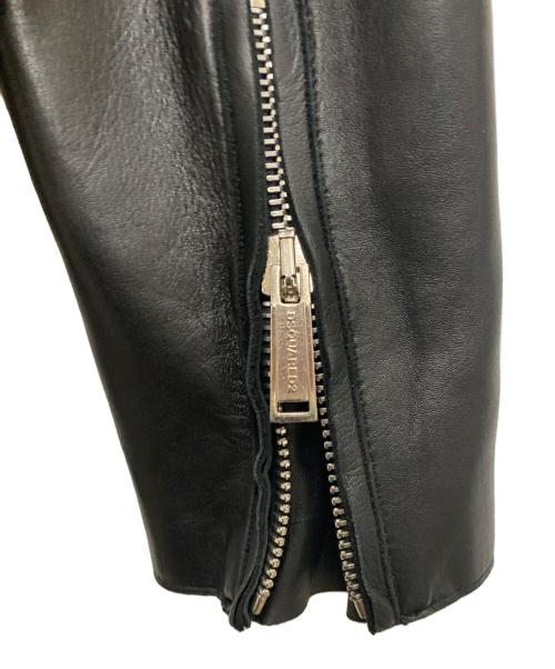 DSQUARED2（ディースクエアード）DSQUARED2 (ディースクエアード) バイカーレザージャケット ブラック サイズ:46の古着・服飾アイテム