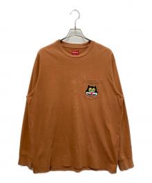 SUPREME（シュプリーム）の古着「キャットL/SポケットTee」｜オレンジ