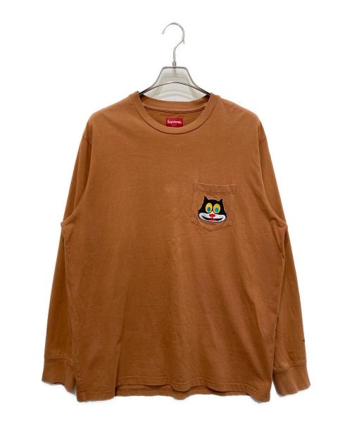 SUPREME（シュプリーム）SUPREME (シュプリーム) キャットL/SポケットTee オレンジ サイズ:Lの古着・服飾アイテム