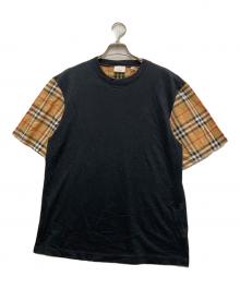 BURBERRY（バーバリー）の古着「切替ノバチェックTシャツ」｜ブラック