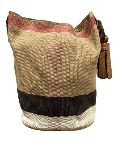 BURBERRY（バーバリー）BURBERRY (バーバリー) 巾着ショルダーバッグ ベージュの古着・服飾アイテム