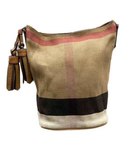 BURBERRY（バーバリー）BURBERRY (バーバリー) 巾着ショルダーバッグ ベージュの古着・服飾アイテム