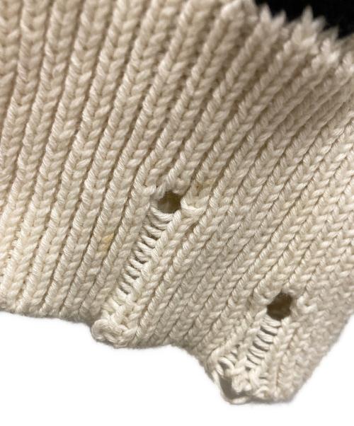 MARC JACOBS（マークジェイコブス）MARC JACOBS (マークジェイコブズ) THE DISTRESSED MONOGRAM OVERSIZE SWEATER ブラック×ホワイト サイズ:XSの古着・服飾アイテム
