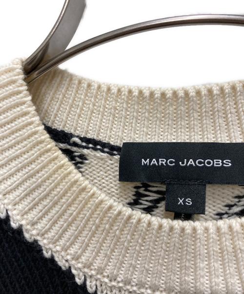 MARC JACOBS（マークジェイコブス）MARC JACOBS (マークジェイコブズ) THE DISTRESSED MONOGRAM OVERSIZE SWEATER ブラック×ホワイト サイズ:XSの古着・服飾アイテム
