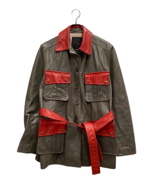 LINDER（リンダ―）LINDER (リンダ―) レザージャケット オリーブ サイズ:Ⅿの古着・服飾アイテム