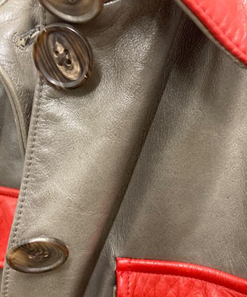 LINDER（リンダ―）LINDER (リンダ―) レザージャケット オリーブ サイズ:Ⅿの古着・服飾アイテム