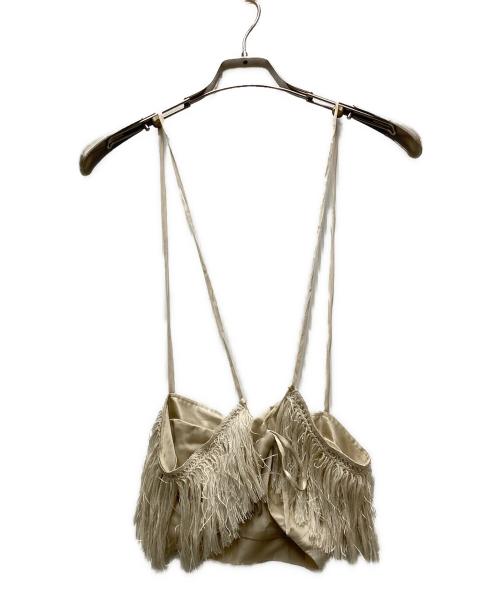 ERiKOKATORi（エリコカトリ）ERiKOKATORi (エリコカトリ) fringe silk camisole ベージュ サイズ:FREEの古着・服飾アイテム