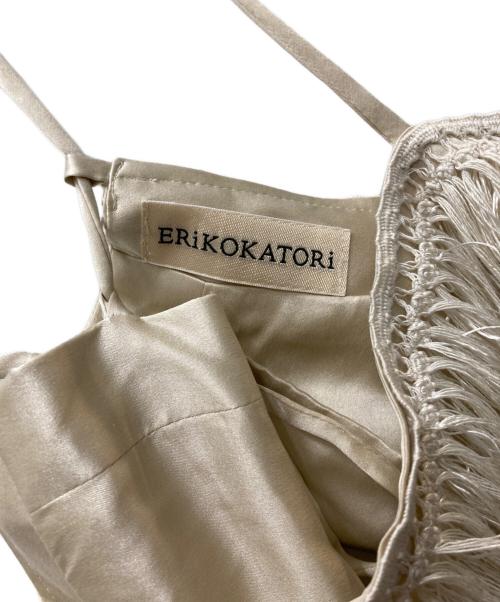 ERiKOKATORi（エリコカトリ）ERiKOKATORi (エリコカトリ) fringe silk camisole ベージュ サイズ:FREEの古着・服飾アイテム