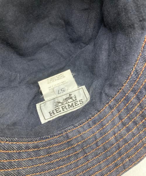 HERMES（エルメス）HERMES (エルメス) リネンインディゴバケットハット インディゴ サイズ:57の古着・服飾アイテム