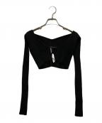 jacquemusジャックムス）の古着「リブショートカーディガン」｜ブラック