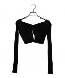 jacquemus（ジャックムス）の古着「リブショートカーディガン」｜ブラック