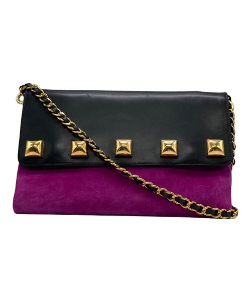 MARC JACOBS（マークジェイコブズ）MARC JACOBS (マークジェイコブズ) 2WAYバッグ ブラック×パープルの古着・服飾アイテム