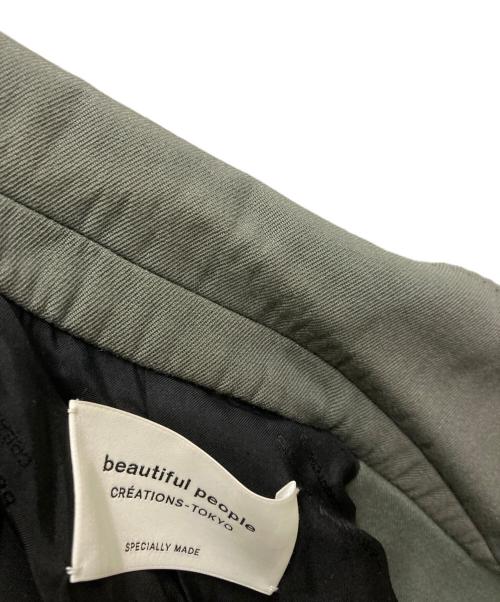 beautiful people（ビューティフルピープル）beautiful people (ビューティフルピープル) コットンウールギャバジンシングルジャケット グリーン サイズ:34の古着・服飾アイテム