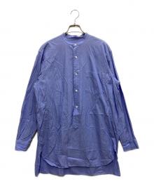 COMOLI（コモリ）の古着「バンドカラーシャツ」｜ブルー