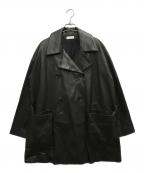 COLUMNコラム）の古着「エコレザーコート」｜ブラウン