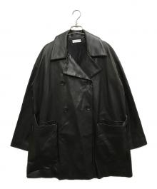 COLUMN（コラム）の古着「エコレザーコート」｜ブラウン