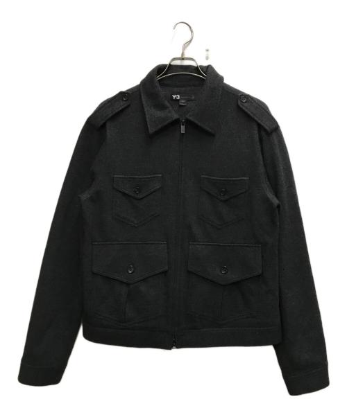 Y-3（ワイスリー）Y-3 (ワイスリー) ウールダブルジップスイングトップ グレー サイズ:Lの古着・服飾アイテム