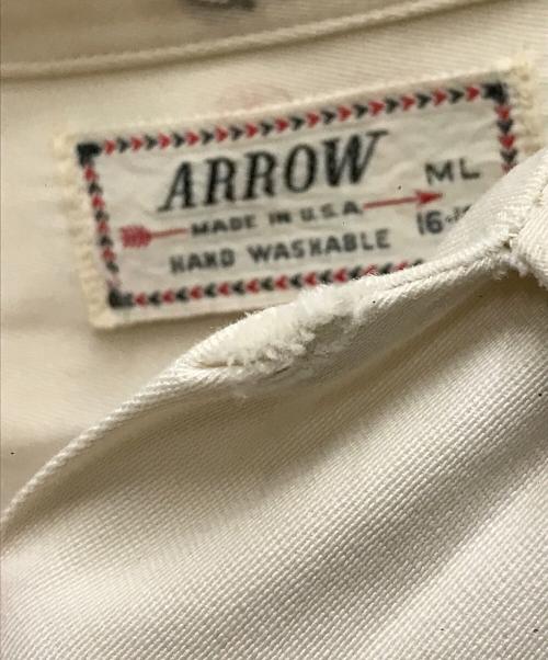 ARROW（アロー）ARROW (アロー) 50's レーヨンギャバ開襟シャツ ベージュ サイズ:16 1/2の古着・服飾アイテム