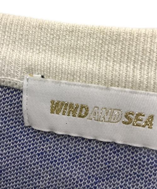 WIND AND SEA（ウィンダンシー）WIND AND SEA (ウィンダンシー) シルクコットンニット ホワイト×ブルー サイズ:Mの古着・服飾アイテム