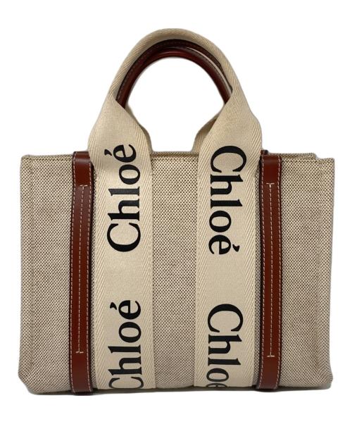 Chloe（クロエ）Chloe (クロエ) WOODY SMALL TOTE ホワイトの古着・服飾アイテム