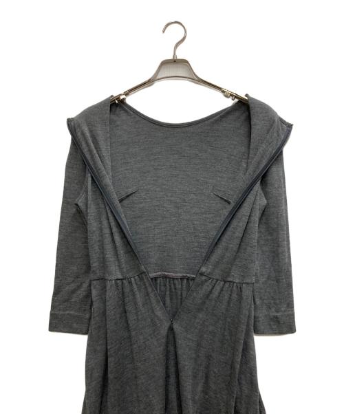 BORDERS at BALCONY（ボーダーズアットバルコニー）BORDERS AT BALCONY (ボーダーズアットバルコニー) MELTON JERSEY DRESS グレー サイズ:不明の古着・服飾アイテム