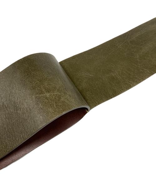 Maison Martin Margiela（メゾンマルタンマルジェラ）Maison Martin Margiela (メゾンマルタンマルジェラ) レザーベルト オリーブ サイズ:Sの古着・服飾アイテム