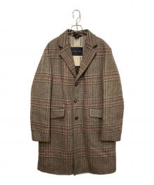 D DOT  DUE（ディードットドゥエ）の古着「ダウンチェックコート」｜ブラウン